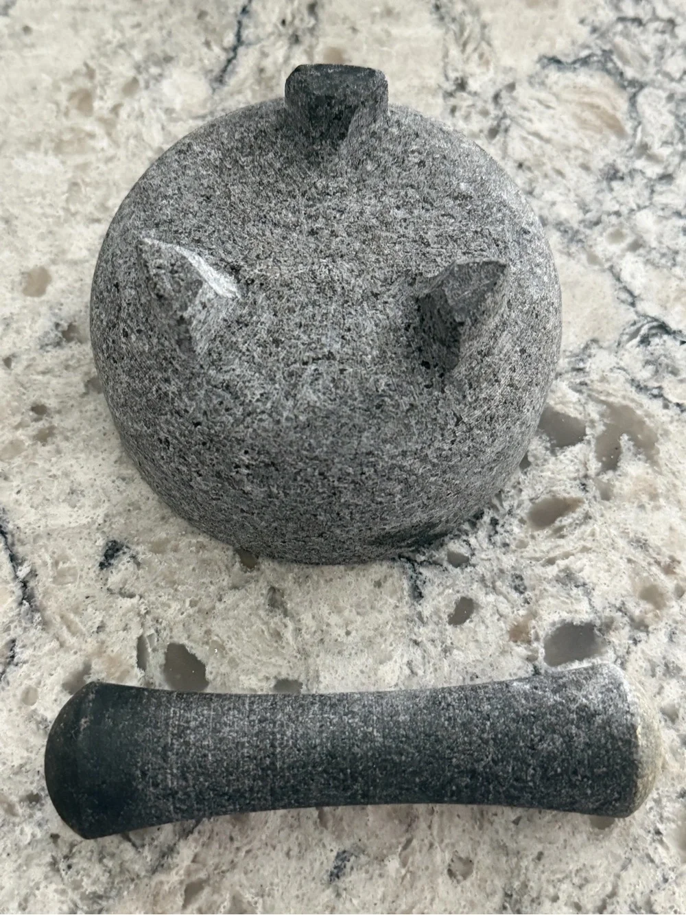 Granite Mortar and Pestle - Gray Stone